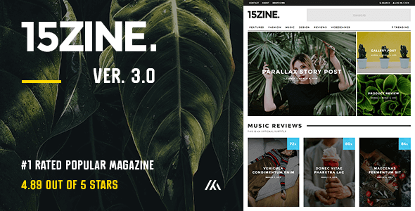 15Zine v3.1.0 - HD Magazine Newspaper WordPress Theme