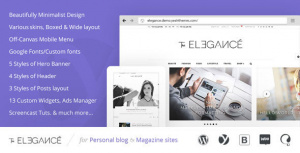 Elegance v1.0.1.6 – A Flawlessly Minimalist Blogging theme