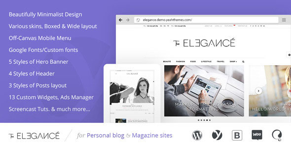Elegance v1.0.1.6 - A Flawlessly Minimalist Blogging theme