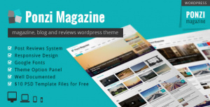 Ponzi – Responsive WordPress Theme Magazine Review