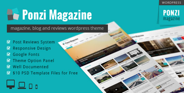 Ponzi - Responsive WordPress Theme Magazine Review