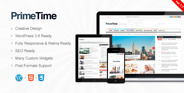 PrimeTime v1.7.3 - Clean, Responsive WP Magazine