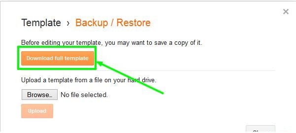 nhấp vào Download Full Template trong hộp Popup