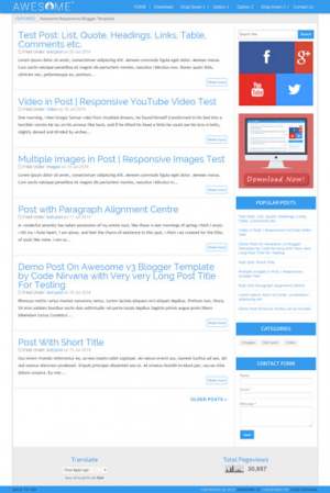 Awesome v3 Blogger Template [ blogspot themes ]
