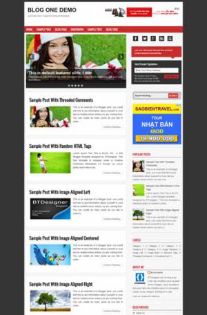 Blog One Blogger Template [ blogspot themes ]