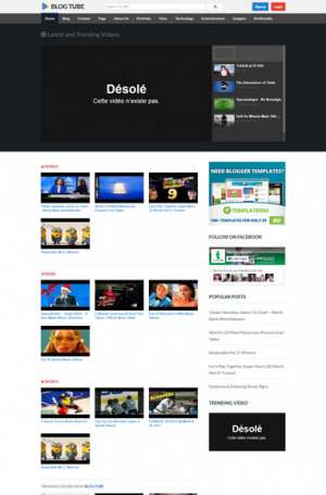 BlogTube Professional Video Blogger Template [ blogspot themes ]