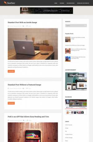 Feather Responsive Blogger Template [ blogspot themes ]