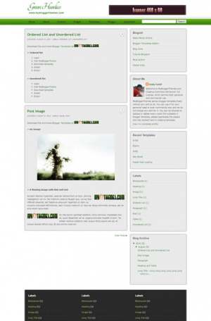 Green Hurdico Blogger Template [ blogspot themes ]