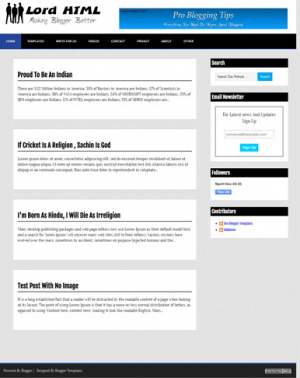 Lord HTML Blogger Template [ blogspot themes ]