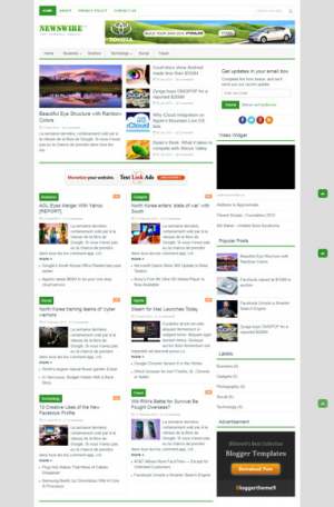 Newswire Responsive Blogger Template [ blogspot themes ]