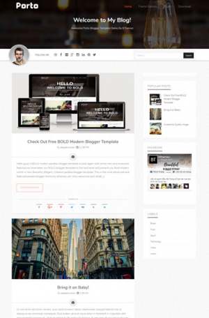 Porto Responsive Blogger Template [ blogspot themes ]