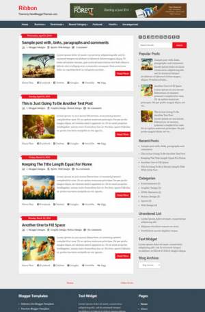 Ribbon blogspot Blogger Template [ blogspot themes ]