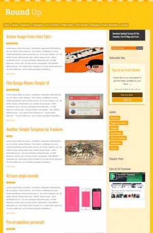 Round Up Responsive Blogger Template [ blogspot themes ]