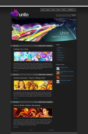 Unite Dark Blogger Template [ blogspot themes ]